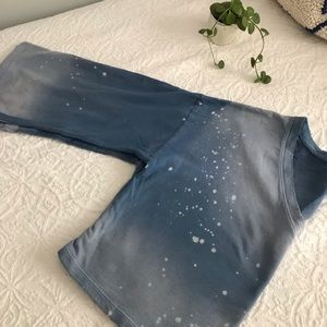 Joe’s Collection Blue Distressed Bell Sleeve Top